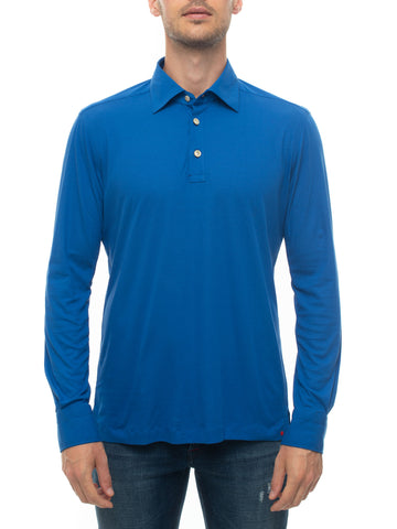 Polo manica lunga Azzurro Kiton Uomo