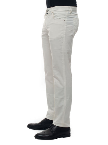 Pantalone 5 tasche Caraciolo Bianco Luigi Borrelli Uomo