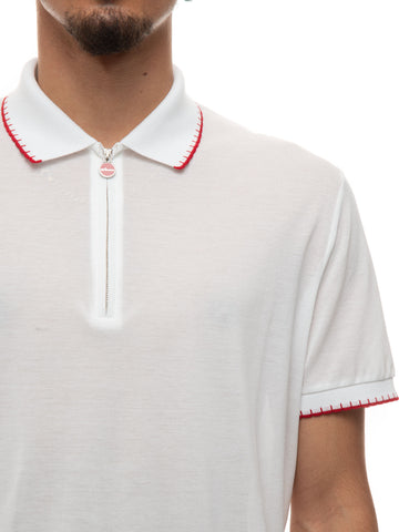 Polo mezza manica Bianco Kiton Uomo