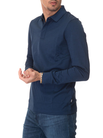 Polo manica lunga Blu BOSS Uomo