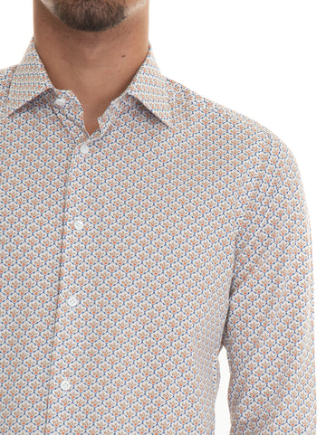 Camicia casual Beige-azzurro Carrel Uomo