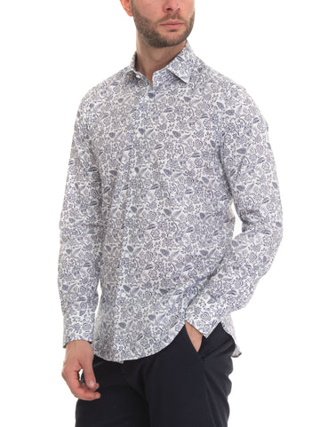 Camicia casual Bianco-blu Carrel Uomo