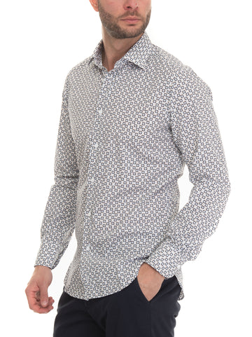 Camicia casual Bianco-nero Carrel Uomo
