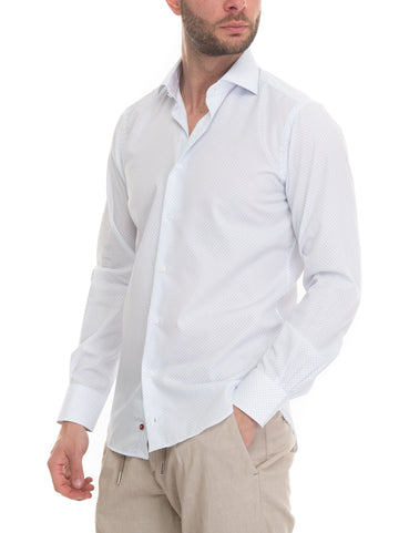 Camicia casual Bianco-celeste Carrel Uomo