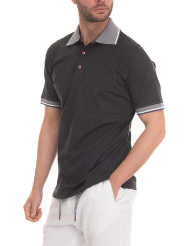 Polo manica corta Nero Kiton Uomo