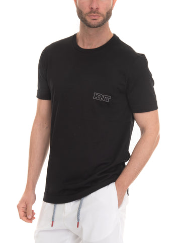 T-shirt girocollo mezza manica Nero Kiton Uomo