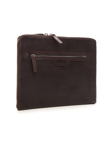 HANDSOME Brown leather clutch bag The Jack Leathers Man