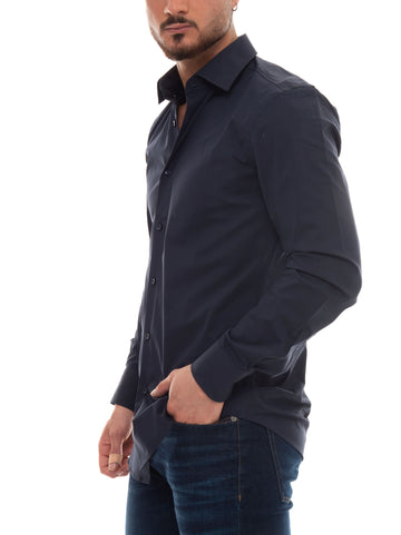 Camicia classica da uomo  H-HANK-KENT Blu BOSS Uomo