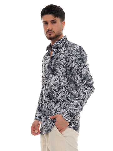 Camicia casual H-HANK-KENT-C1 Blu BOSS Uomo
