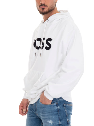 Hooded sweatshirt SULLIVAN08 White by BOSS Man