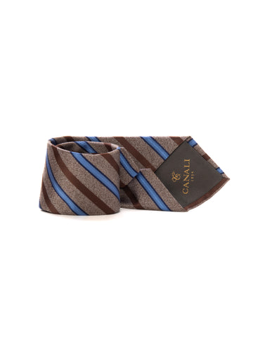 Cravatta in seta Beige-blu Canali Uomo