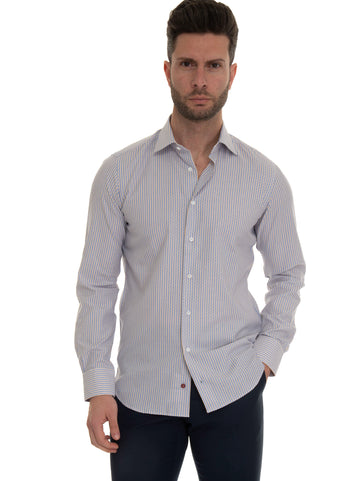 Camicia casual Celeste-beige Carrel Uomo