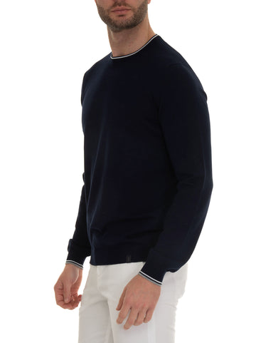 Pullover girocollo Blu Fay Uomo