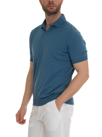 Denim jersey polo shirt Gran Sasso Man