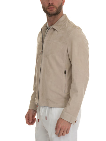 Light gray biker jacket Kired Man
