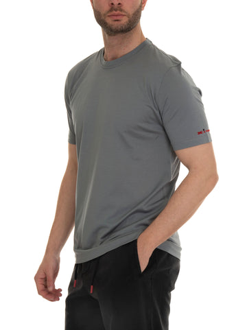 T-shirt girocollo mezza manica Grigio Kiton Uomo