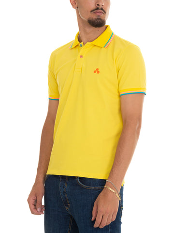 Short sleeve polo shirt NEWSELANDINASTR Yellow Peuterey Man