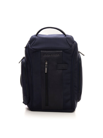 Zaino di pelle e cordura Blu Piquadro Uomo