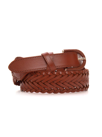 Suncoo Woman Leather Braided Belt