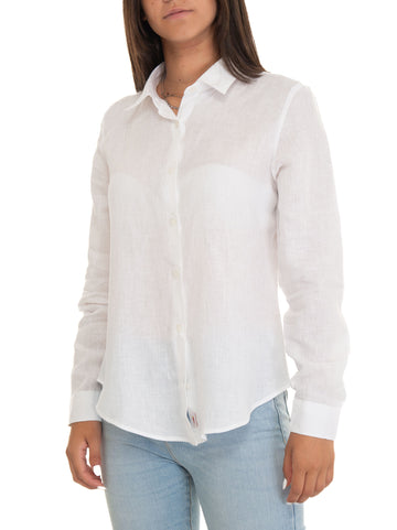 Vincenzo De Lauziers Women's White Linen Shirt