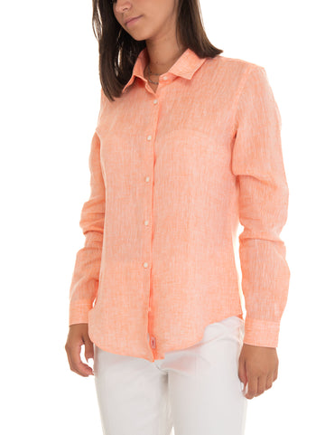 Orange linen shirt Vincenzo De Lauziers Woman