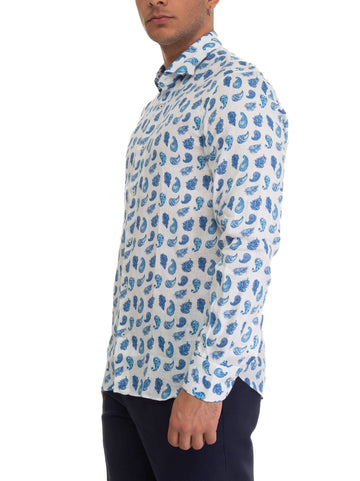 Camicia in lino Azzurro Vincenzo De Lauziers Uomo