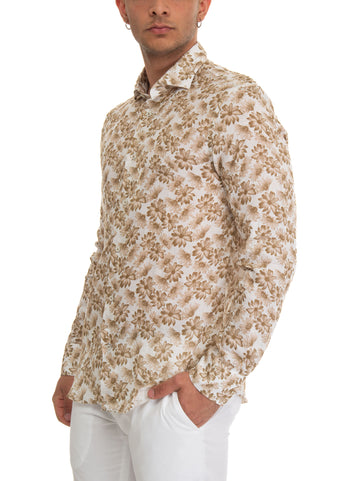 Camicia in lino Beige Vincenzo De Lauziers Uomo