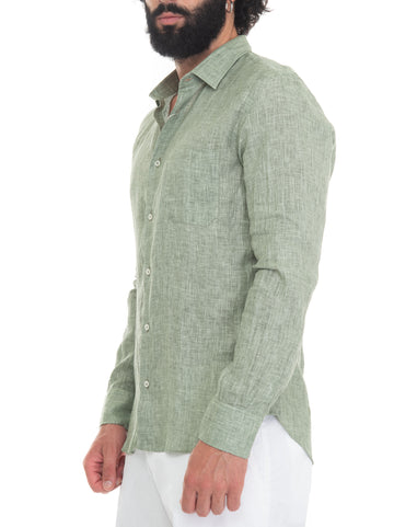 Camicia in lino Verde Vincenzo De Lauziers Uomo