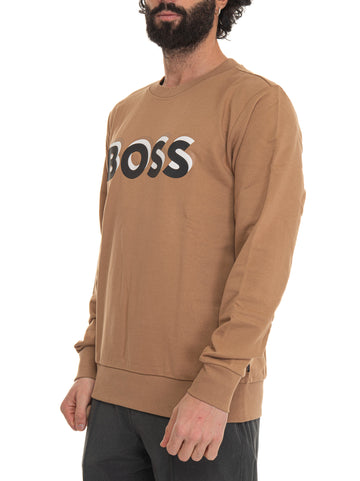 Felpa girocollo Beige BOSS Uomo