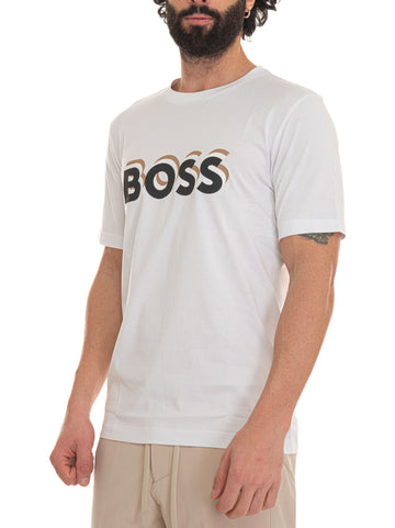 T-shirt girocollo mezza manica Bianco BOSS Uomo