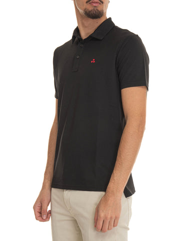 Cotton jersey polo shirt MEZZOLA01 Black Peuterey Man