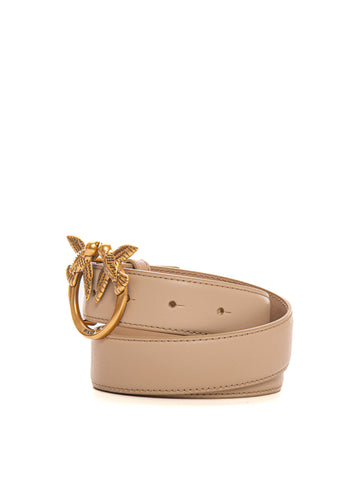 Cintura in pelle Love Berry Beige Pinko Donna