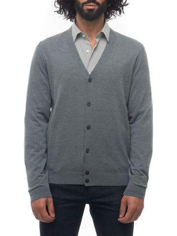 Cardigan with buttons Medium gray by BOSS Man