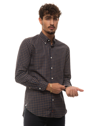 Blue-brown casual shirt Carrel Man