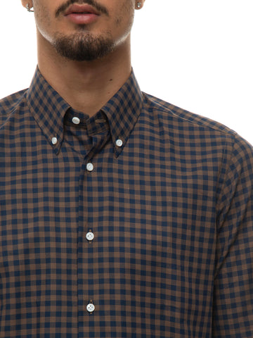 Blue-brown casual shirt Carrel Man