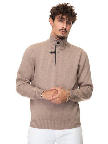 Half zip pullover Beige Fay Man