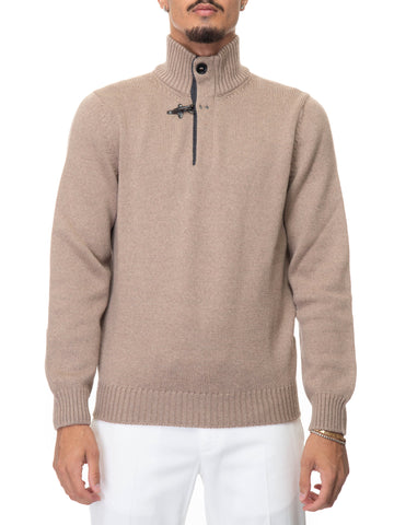 Pullover mezza zip Beige Fay Uomo