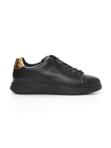 Leather sneakers with laces Black BOSS Men