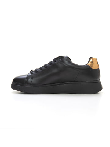 Sneakers in pelle con lacci Nero BOSS Uomo