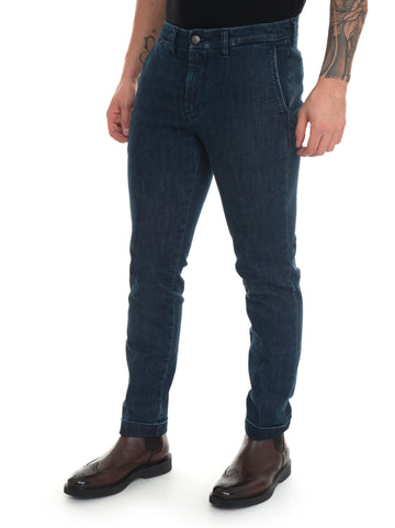 Fay Men's dark denim chino-cut jeans