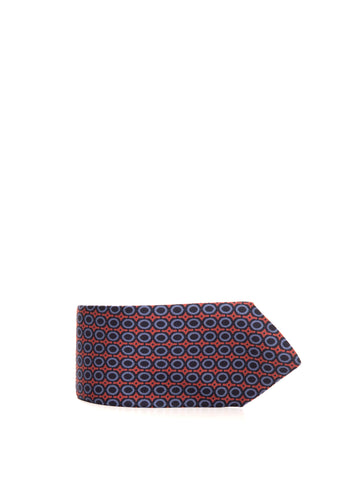 Cravatta in seta Arancio-blu Kiton Uomo