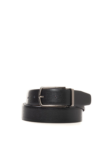 Black reversible belt by BOSS Man