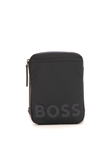 BOSS Men's Black technical fabric bag