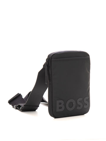 BOSS Men's Black technical fabric bag