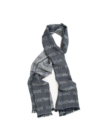 Double-sided scarf Blue Emporio Armani Men's