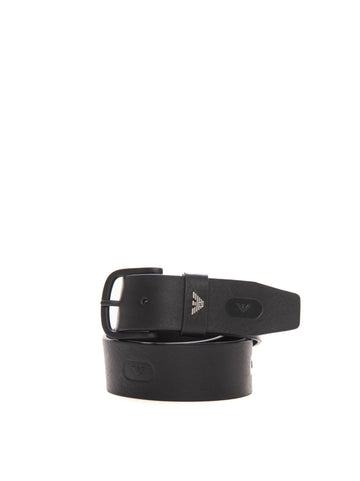 Leather belt Black Emporio Armani Man