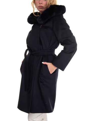 Cappotto con cappuccio Mango Blu Max Mara Studio Donna