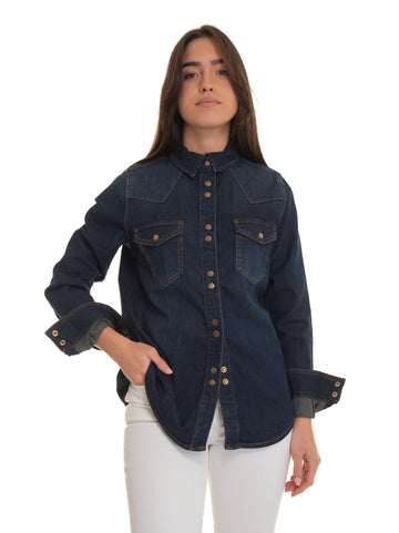 Camicia da donna in jeans Caroline Denim scuro Pinko Donna