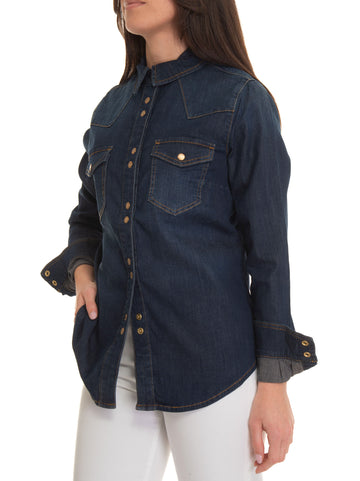 Camicia da donna in jeans Caroline Denim scuro Pinko Donna