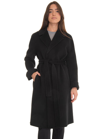 Pinko Women's Black Wool Coat